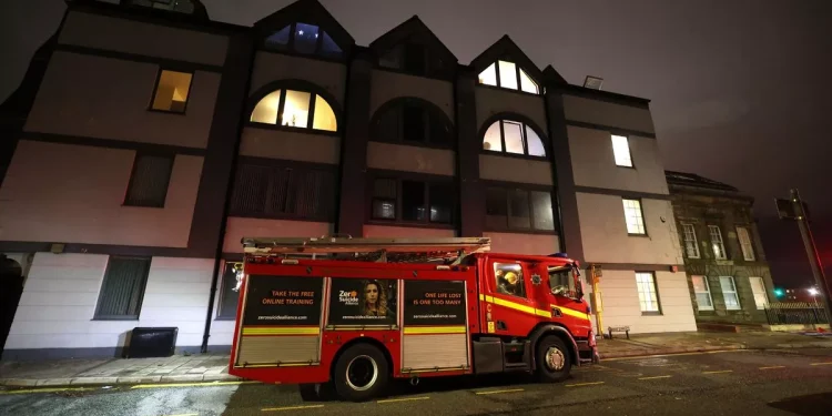 People evacuated as fire starts in block of flats